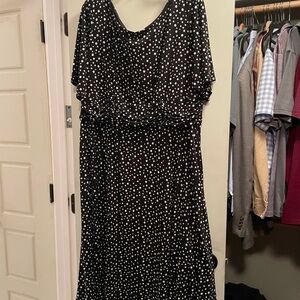 Elegant Black and White Polka Dot Dress